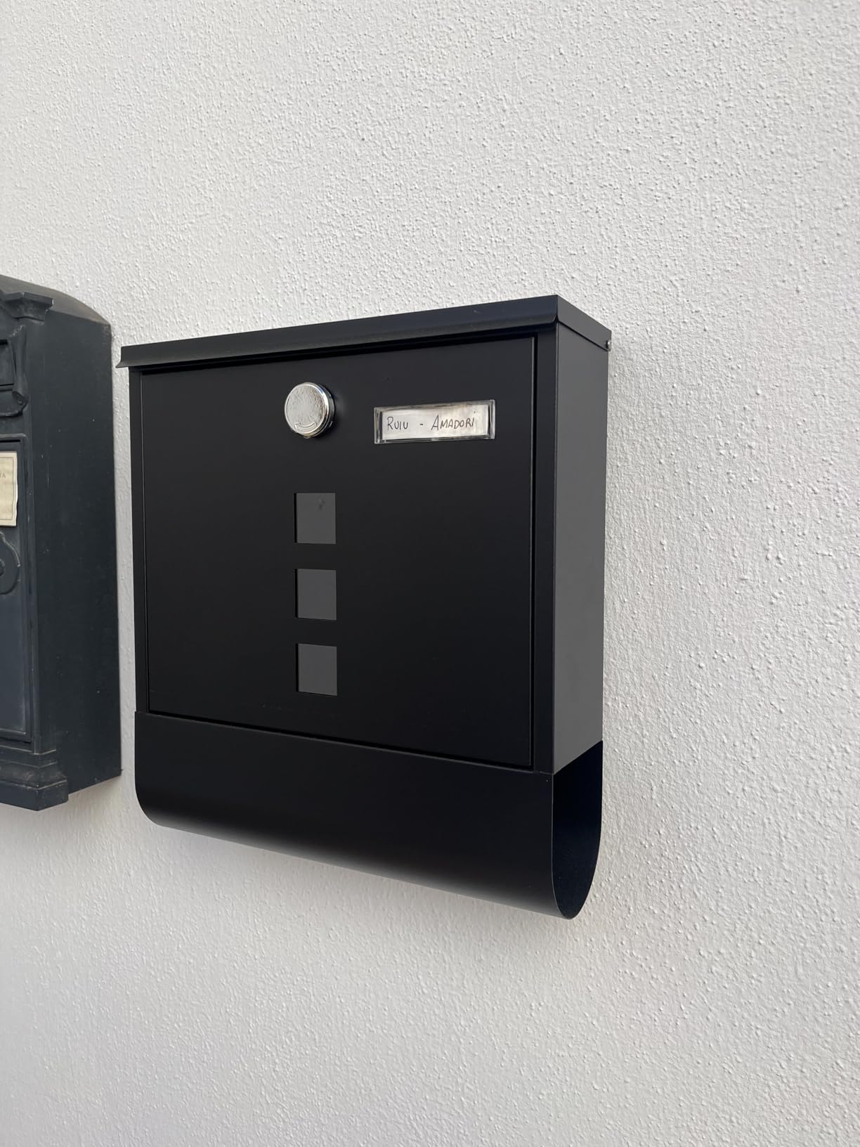 Songmics cassetta postale acciaio nera A4 30,8x33,8 cm