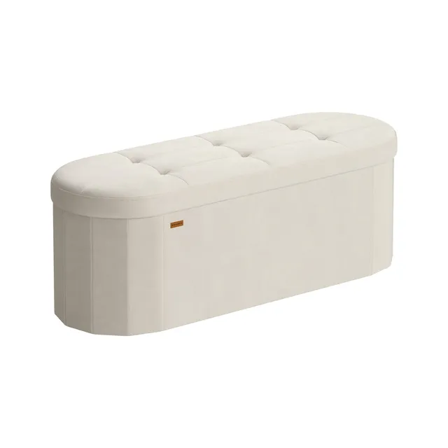 Songmics Mazie ULSF297LH01 Pouf Contenitore Crema