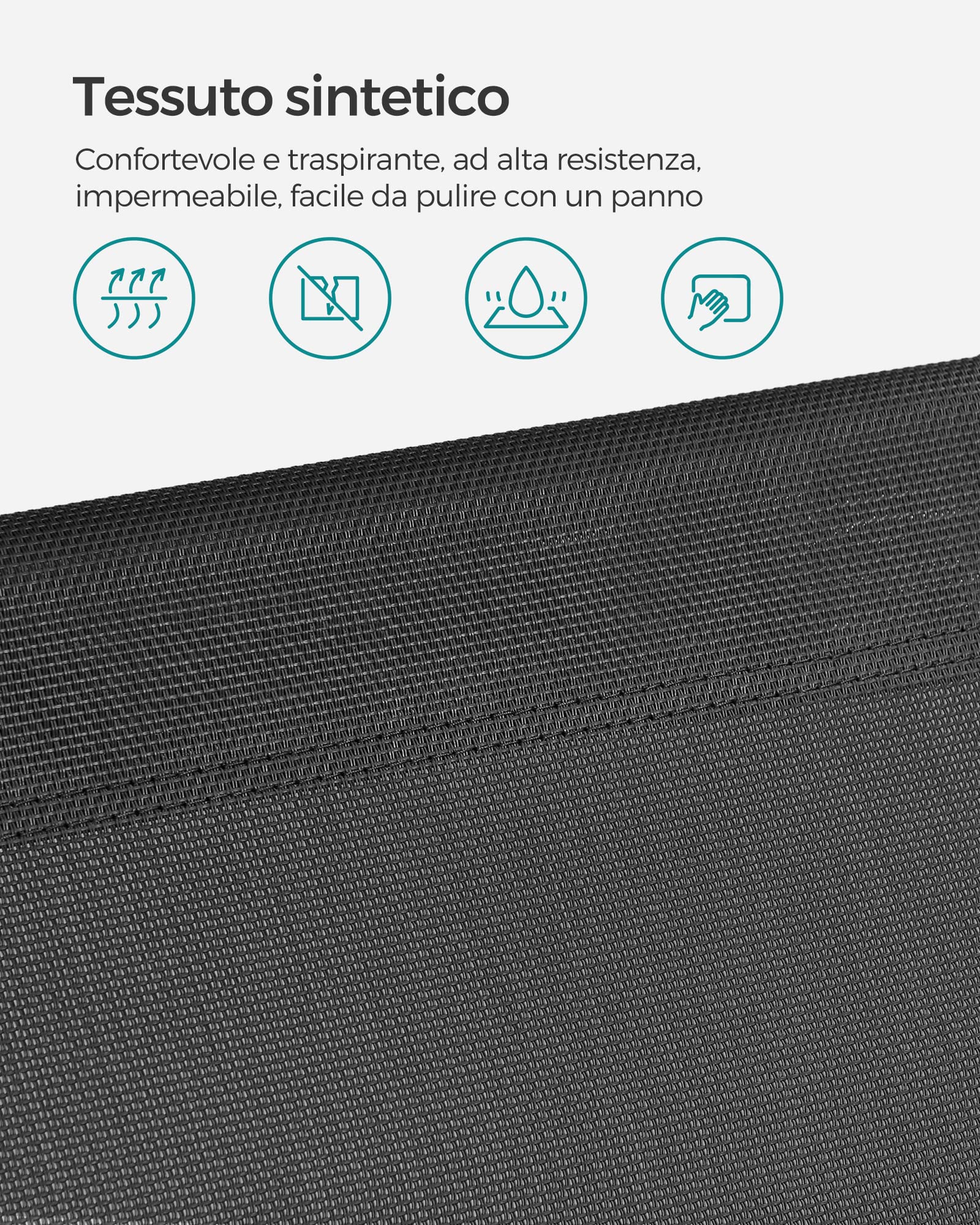 Songmics GCB22GYV2 lettino prendisole antracite 71 cm traspirante