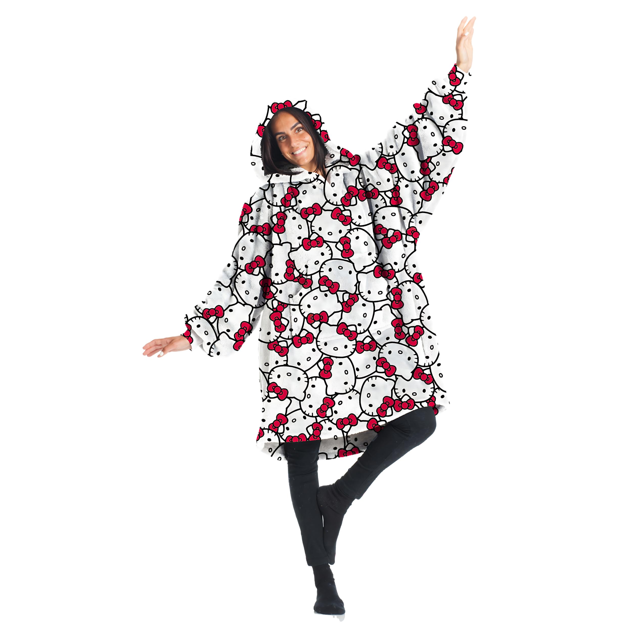 Kanguru felpa coperta Hello Kitty pile 85x75 cm oversize