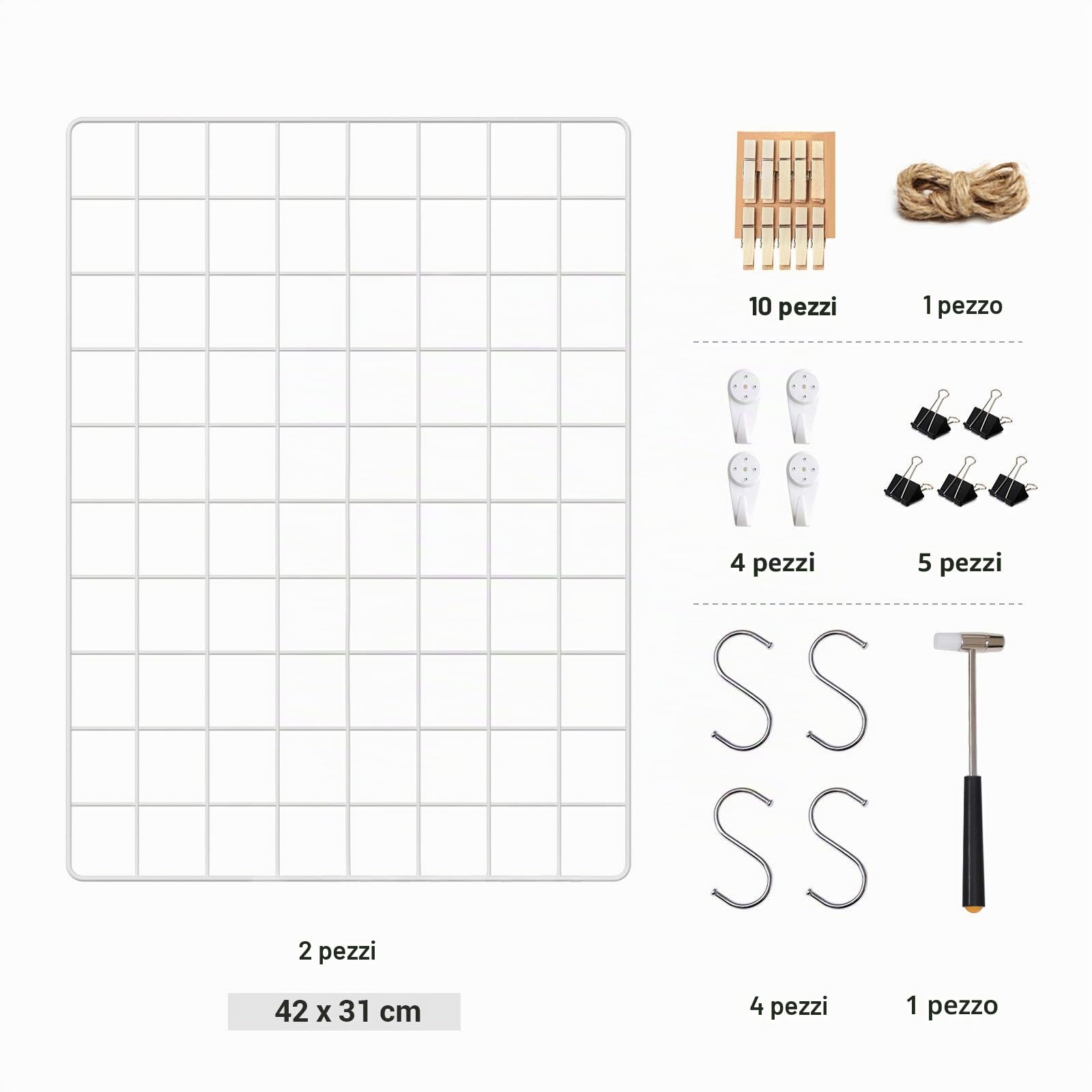 Songmics LPP01W Griglia Parete Set 2 Bianco Foto