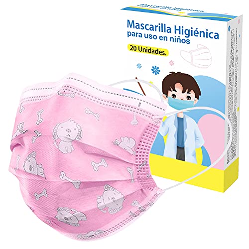 Ediesi mascherina bambini rosa 20 pezzi 3 strati