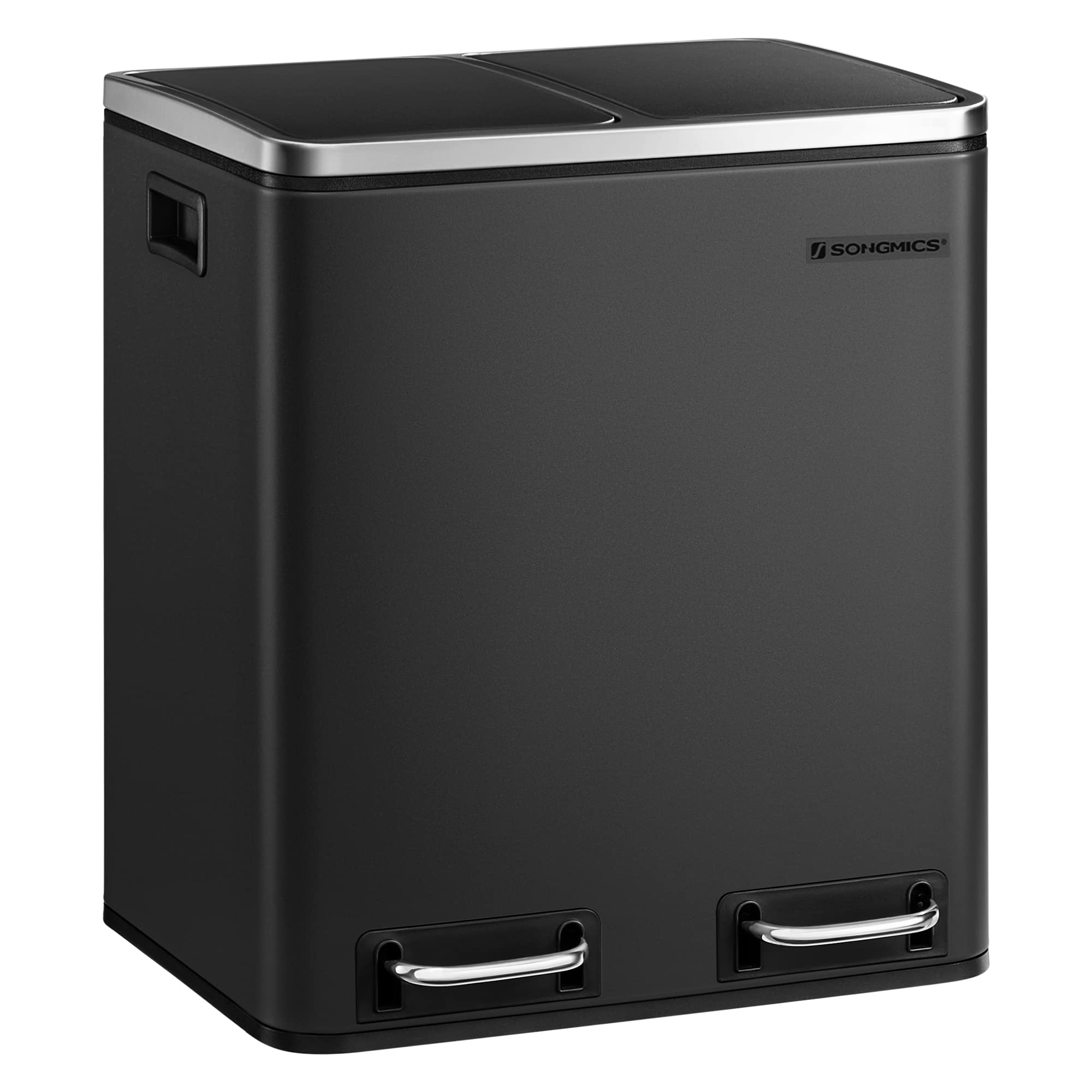Songmics LTB30H pattumiera doppia 2x15L argento-nero pedale