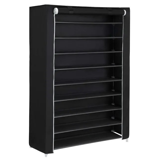 Songmics RXJ00H scarpiera 10 ripiani nera 162x100x28 cm
