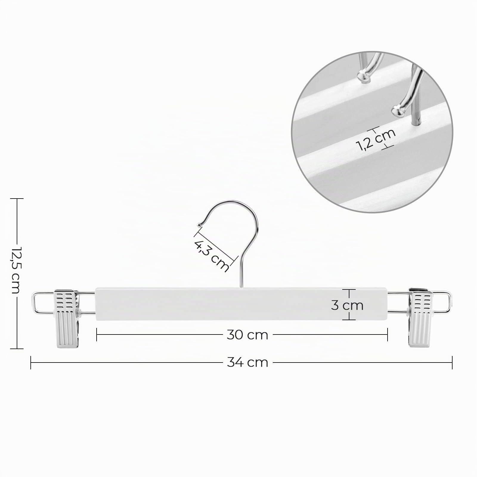 Songmics CRW009W01 Grucce Legno 8 Pezzi Bianche Antiscivolo