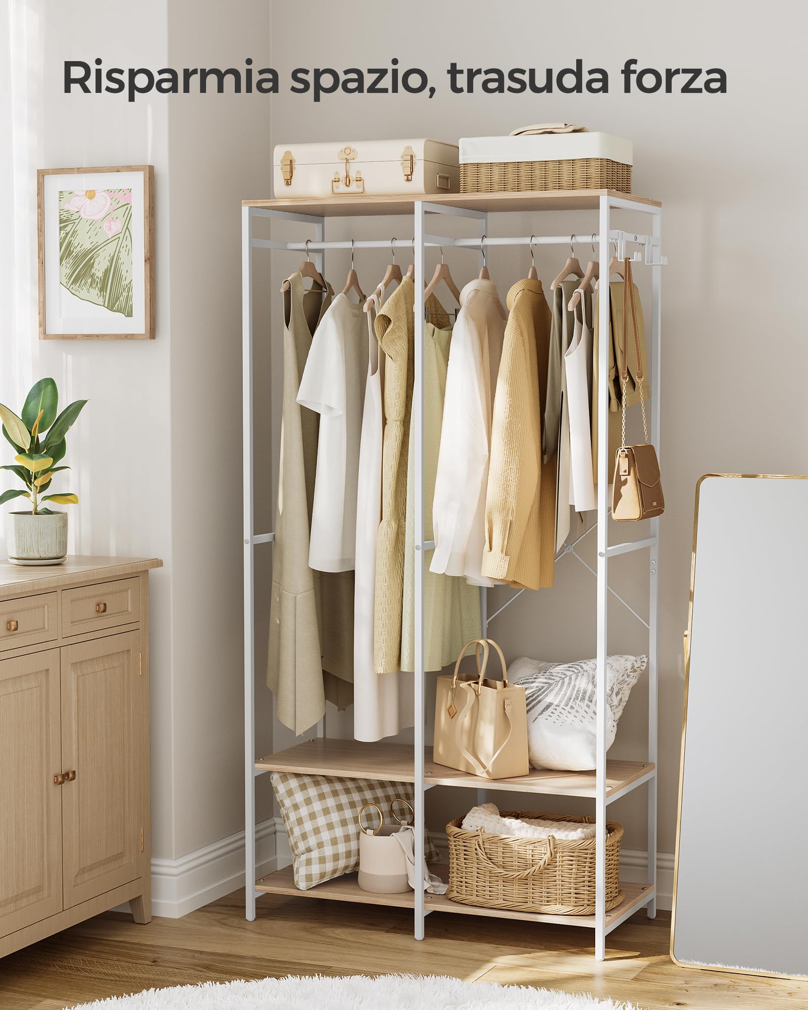 Songmics RGR004W67 Guardaroba Beige 40x94,5x180 cm Pieghevole
