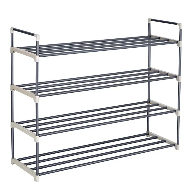 Songmics LSA14G Scarpiera 4 Ripiani Grigia 92 cm