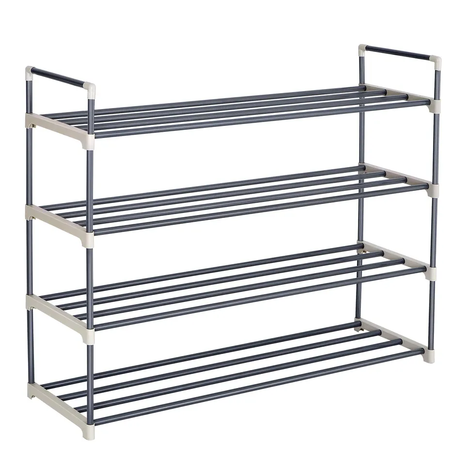 Songmics LSA14G Scarpiera 4 Ripiani Grigia 92 cm