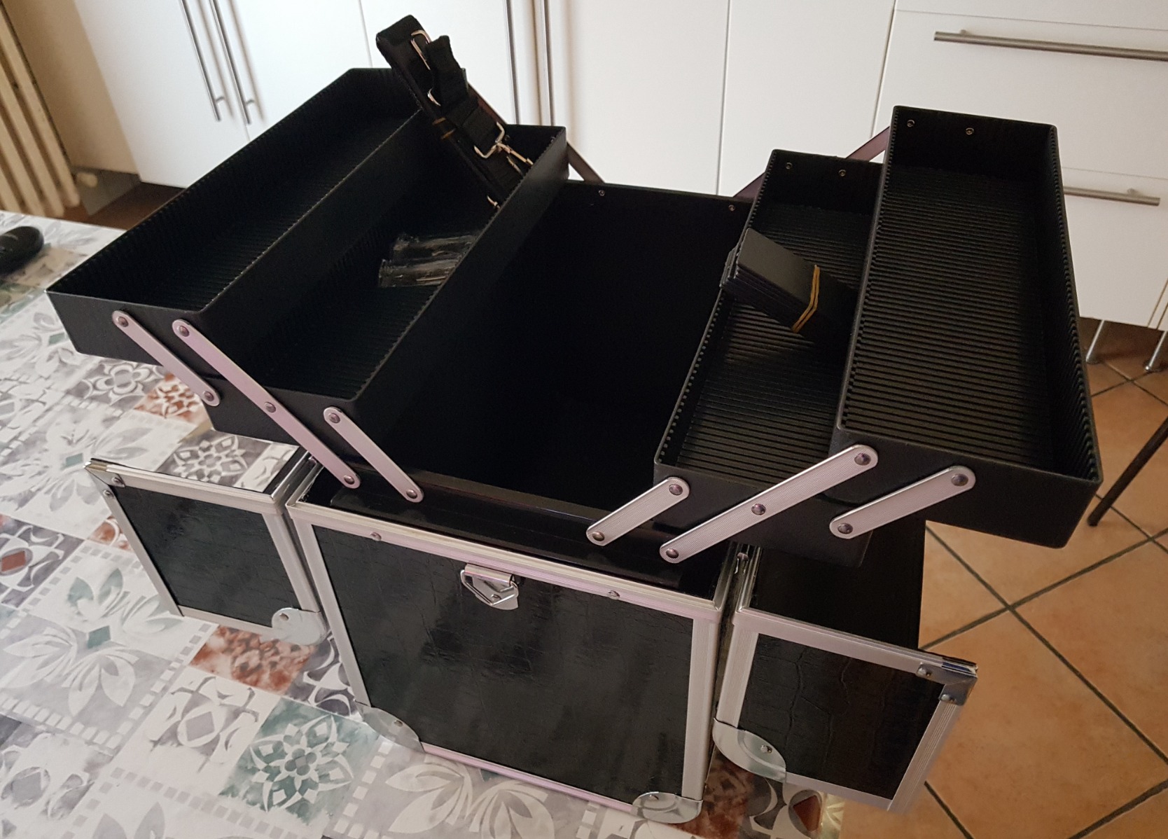 Songmics Grand Beauty Case valigetta trucchi 36,5x22x35 con specchio