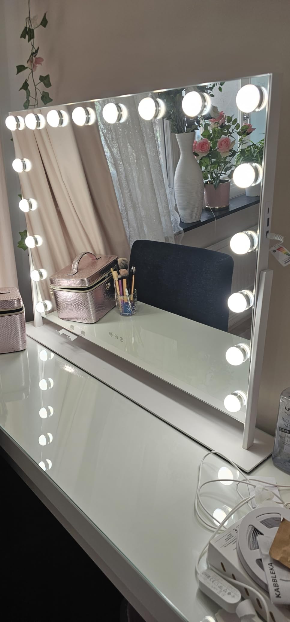 Songmics LWM001W02 specchio trucco con luci 43x58 cm bianco
