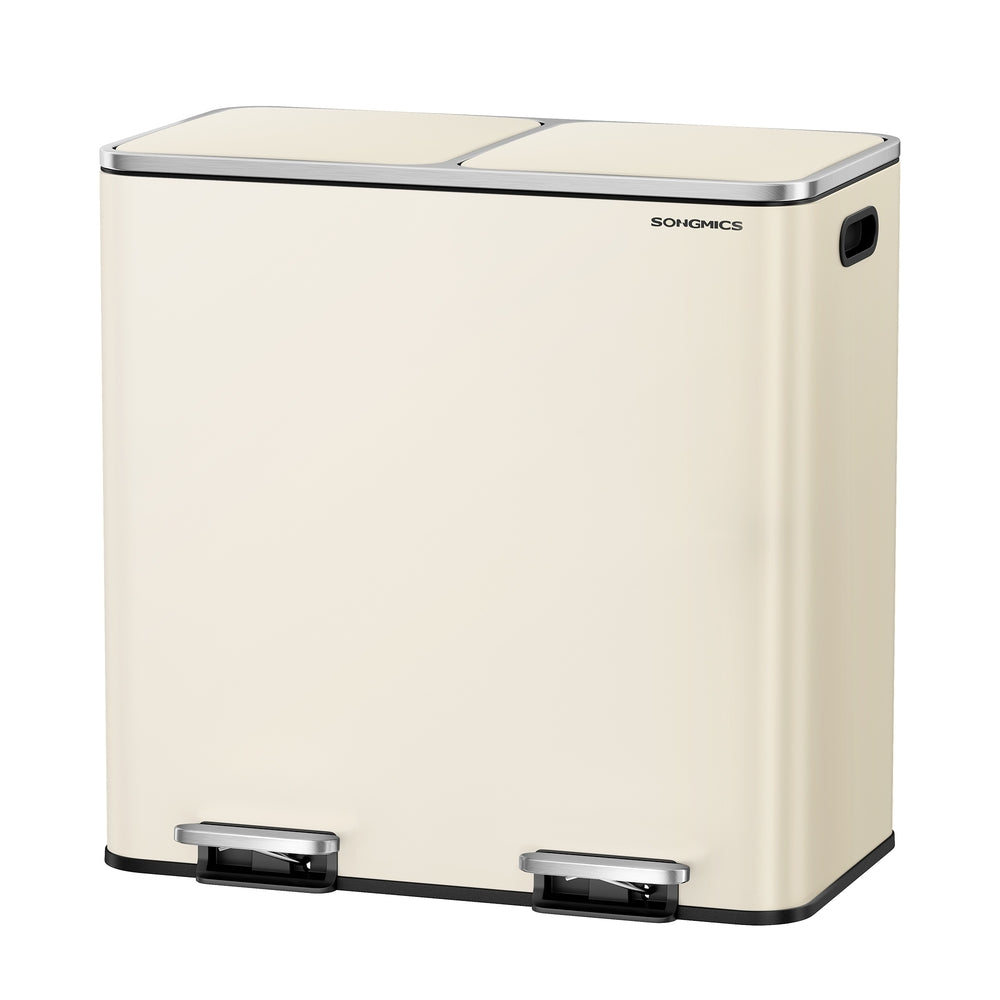 Songmics pattumiera cucina 2x40L 2 scomparti con sacchi