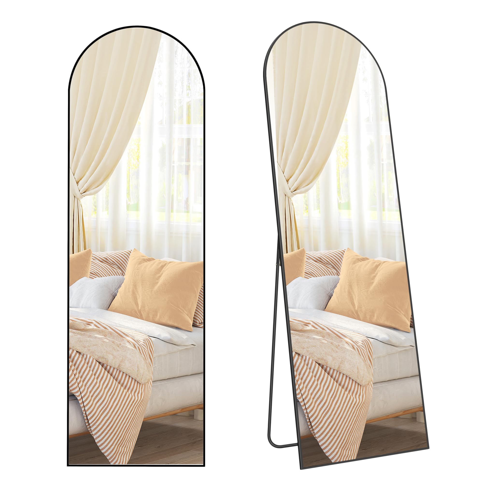 Songmics LFM031B01 specchio figura intera 160x50 cm nero vetro temperato