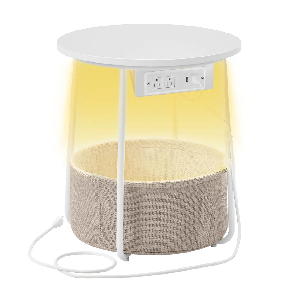 Songmics Home tavolino rotondo LED comodino
