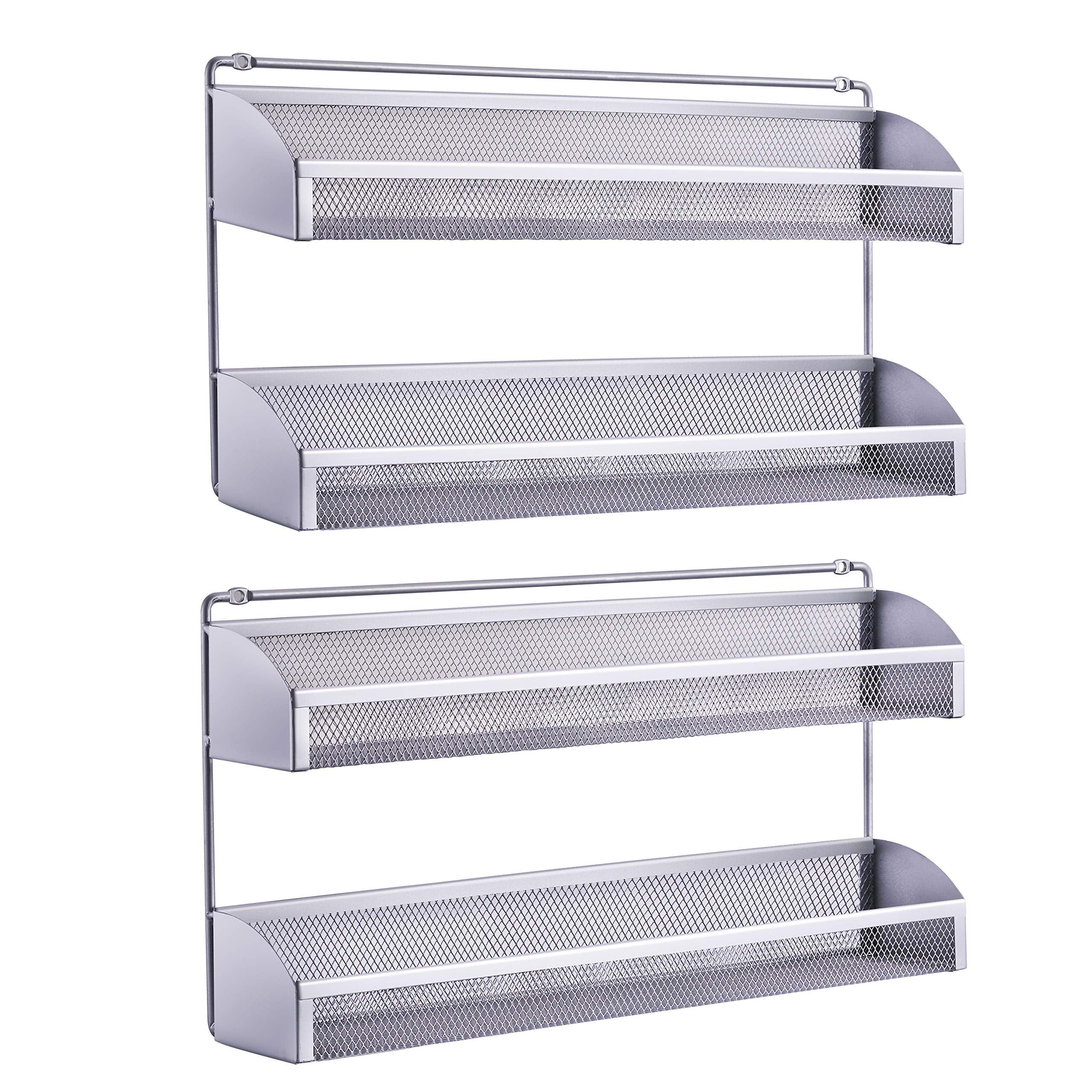 Simple Trending portaspezie parete argento 2 pezzi 2 ripiani