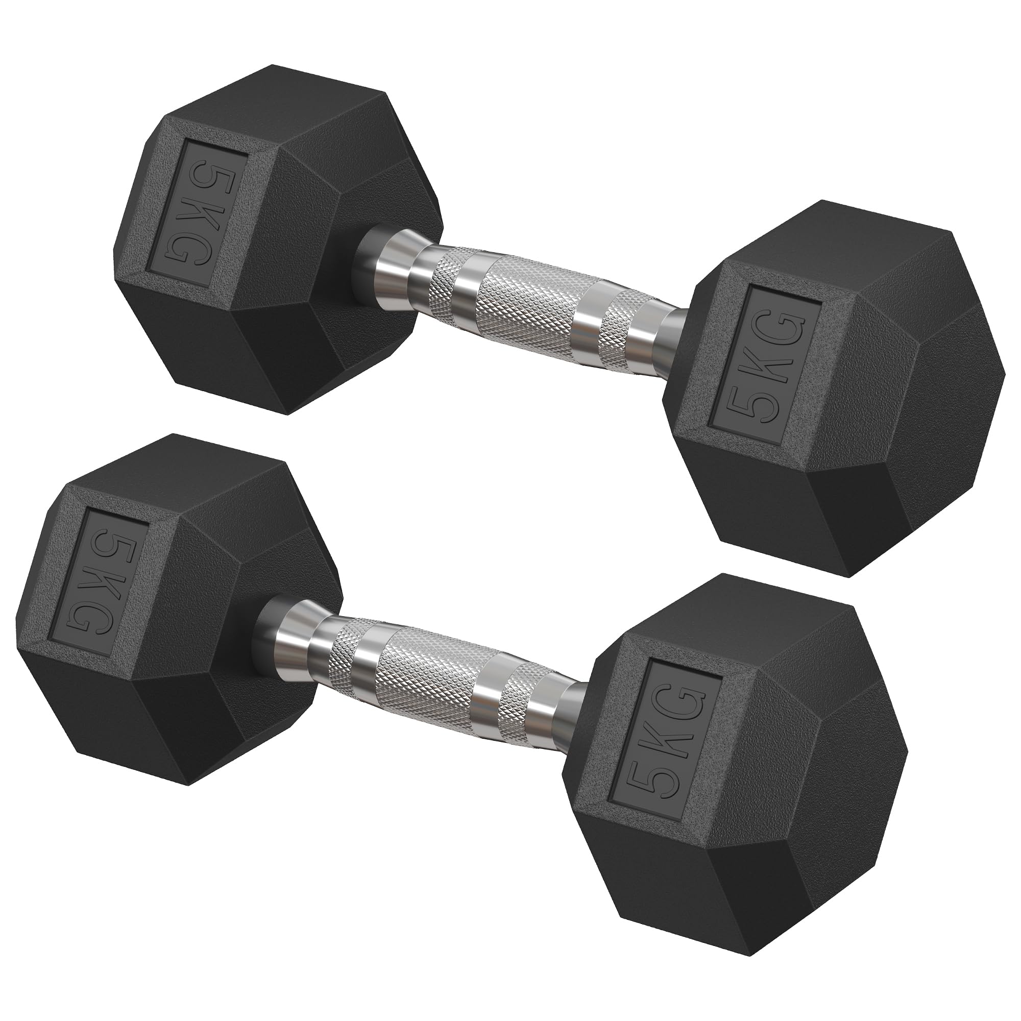 Songmics Set 2 Manubri Esagonali 2x10kg neri antiscivolo