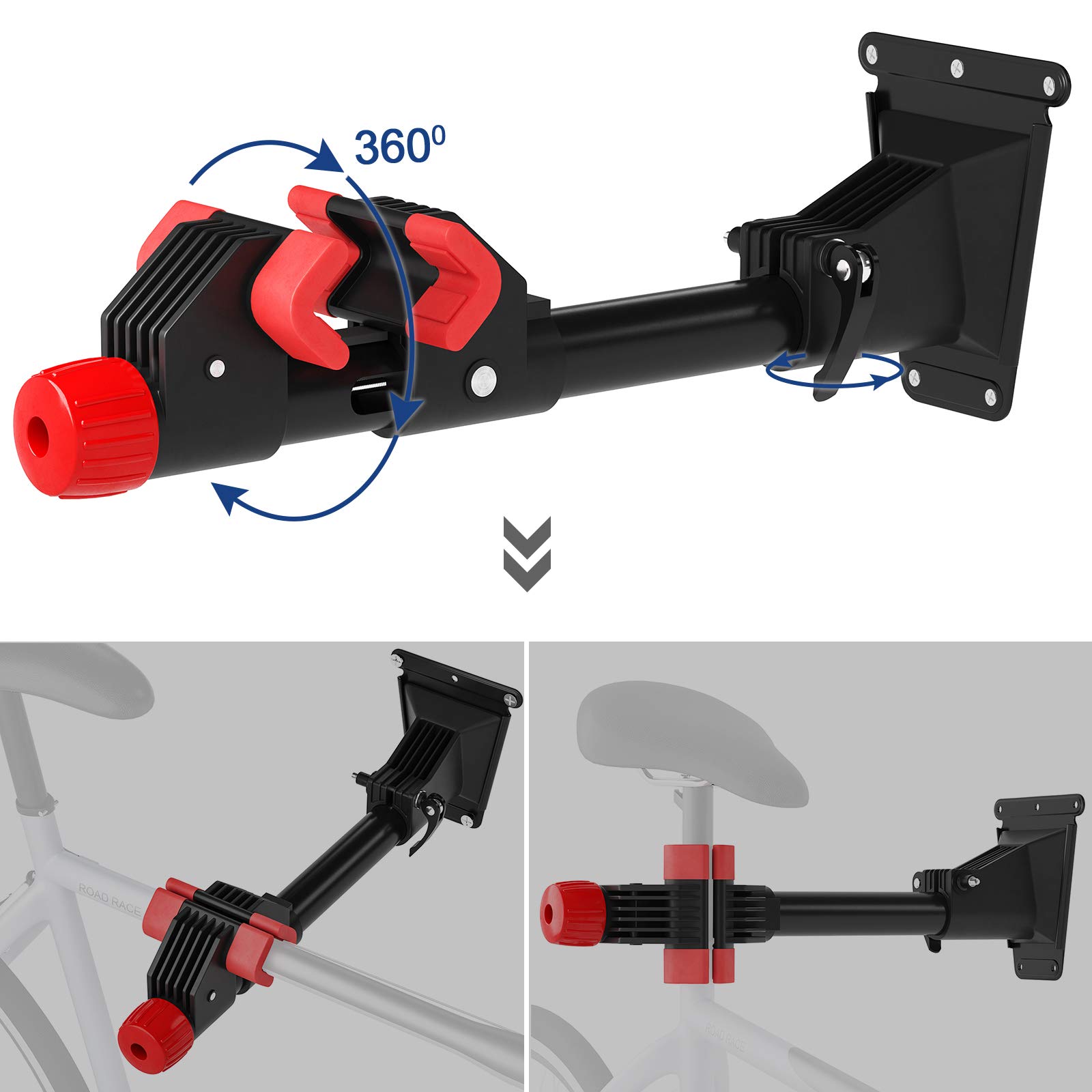 Songmics SBR08B supporto bici da parete 20 kg nero rosso