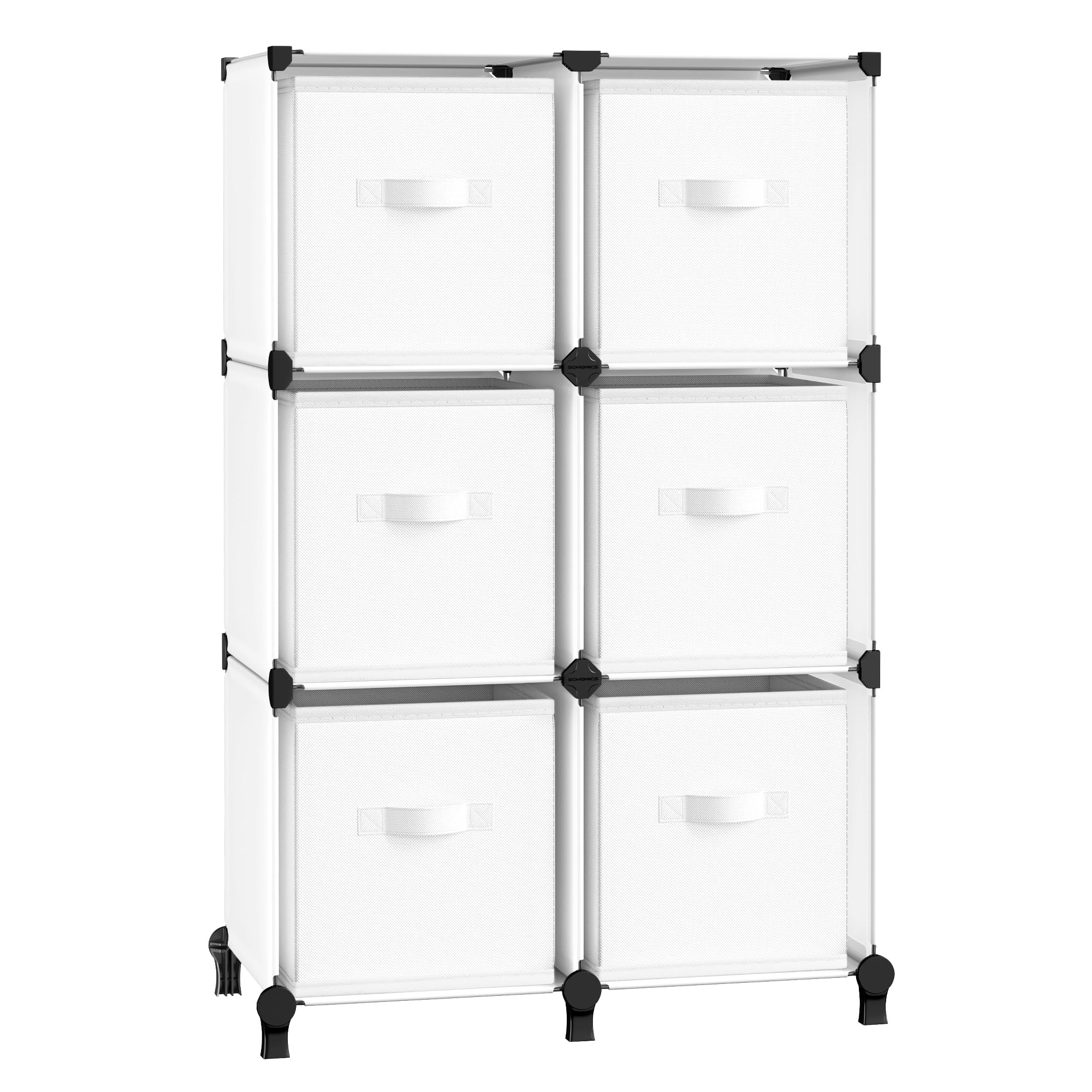 Songmics LPC062W06 scaffale cubi bianco 6 scomparti salvaspazio