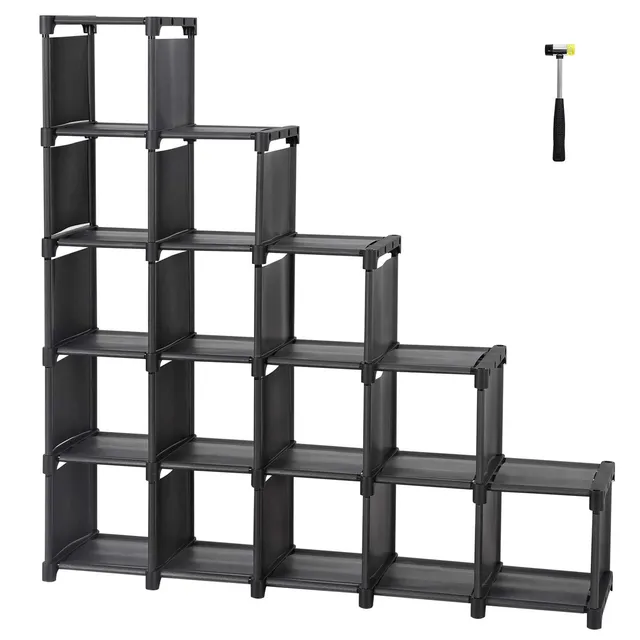 Songmics LSN56BKV1 scarpiera modulare 16 scomparti nera