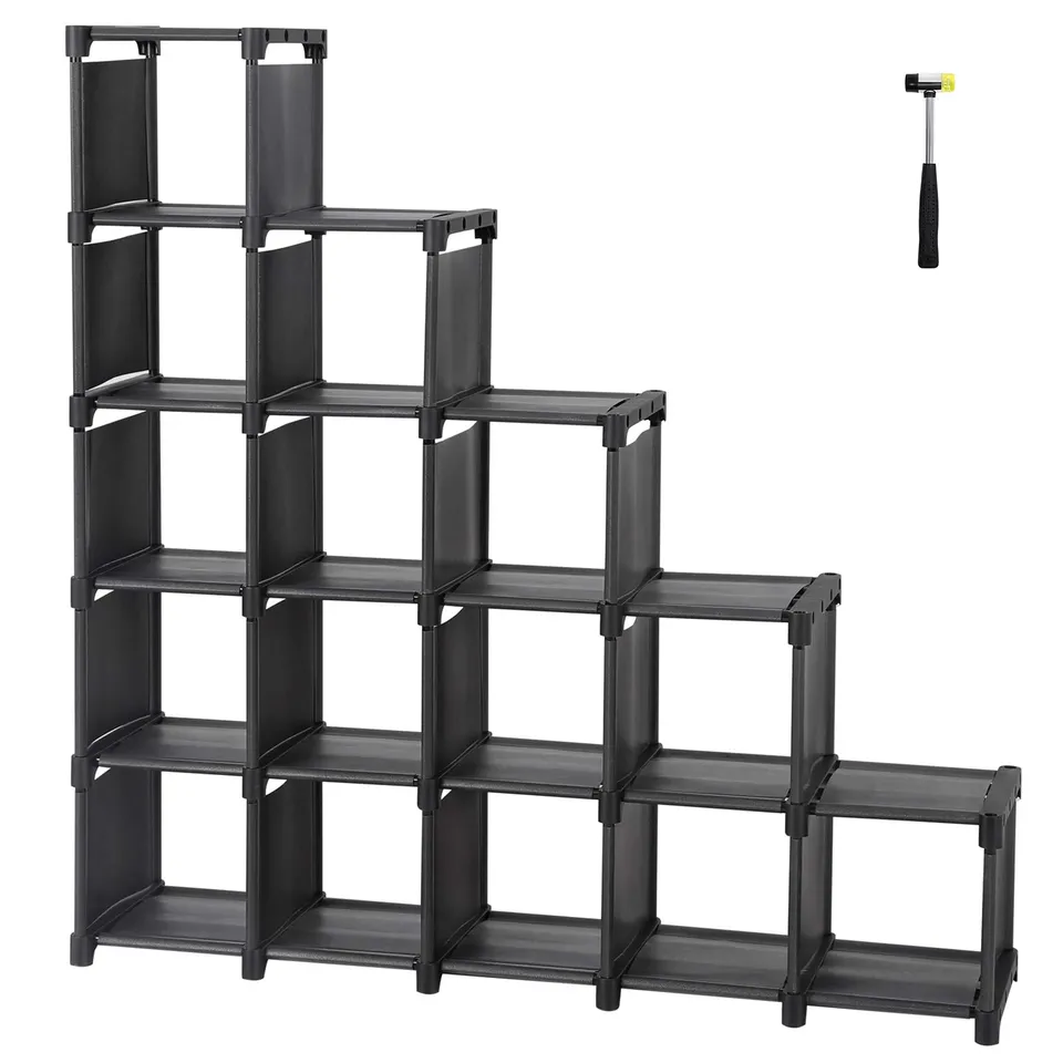 Songmics LSN56BKV1 scarpiera modulare 16 scomparti nera