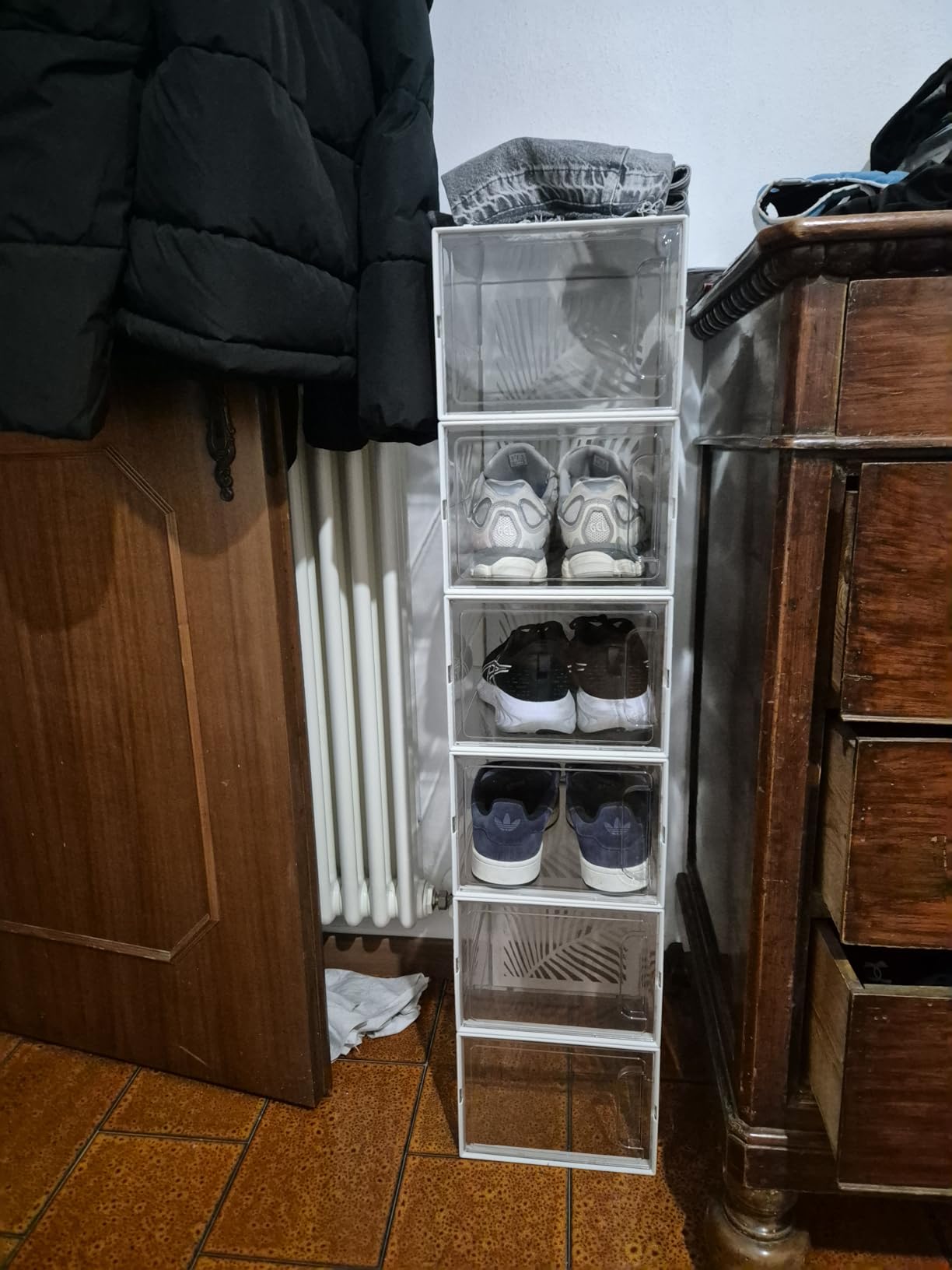 Songmics scatole scarpe trasparenti 12 pezzi fino al 46