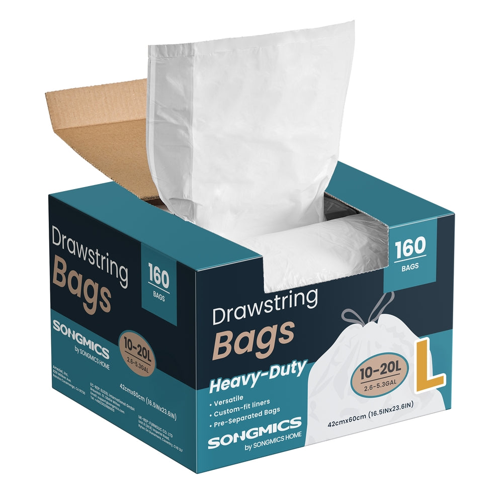 Songmics L sacchi spazzatura neri 20 litri 80 pezzi con laccetti