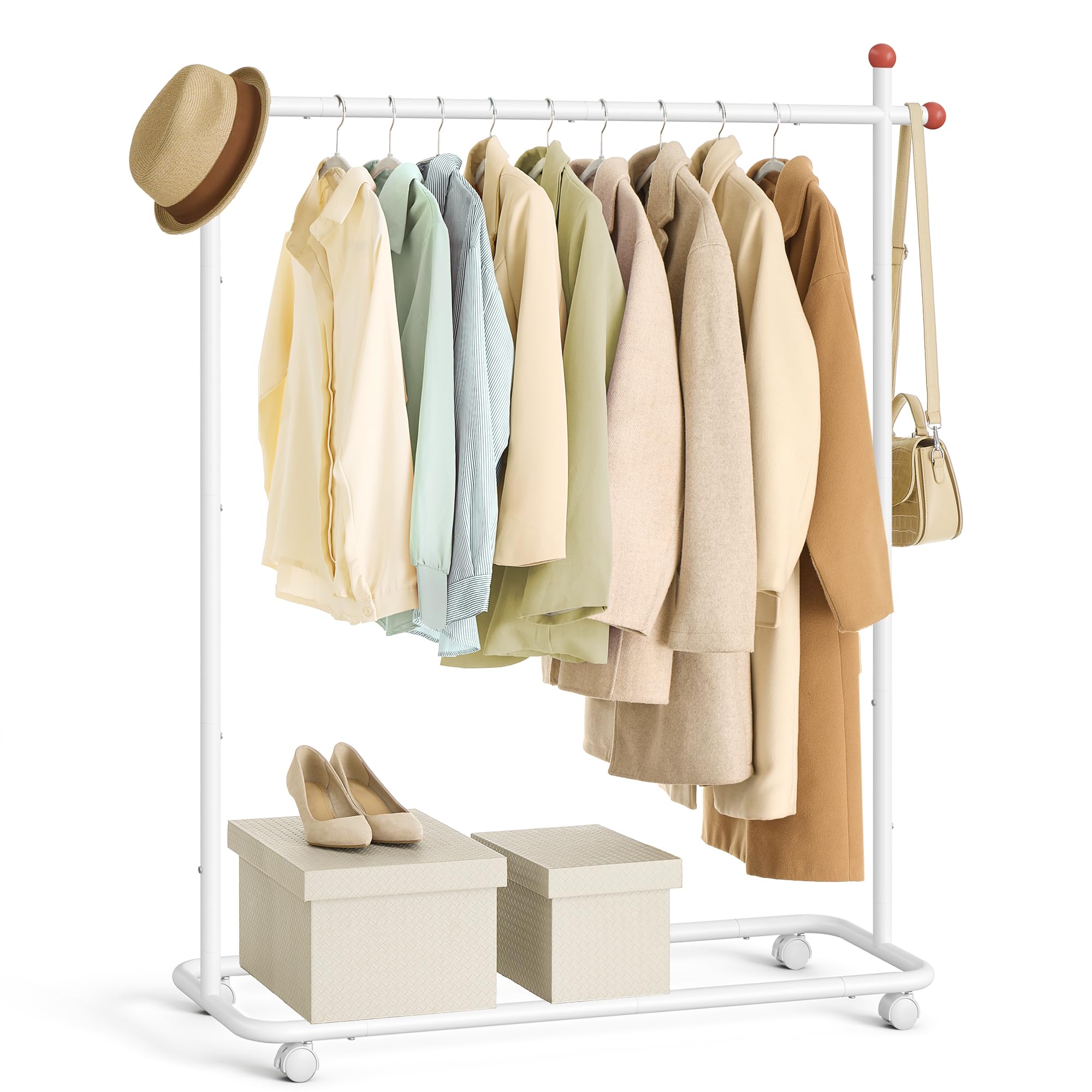 Songmics HSR170W01 stand appendiabiti bianco con ruote 30 kg