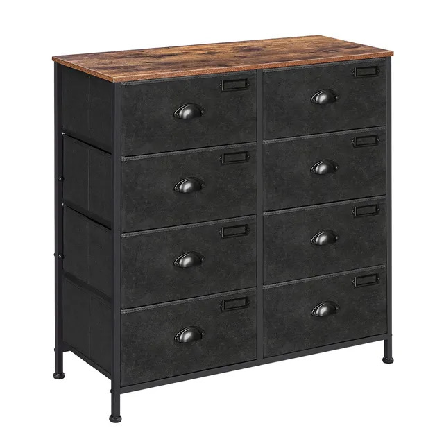 Songmics LVT24H Cassettiera 8 Cassetti Marrone Rustico Tessuto