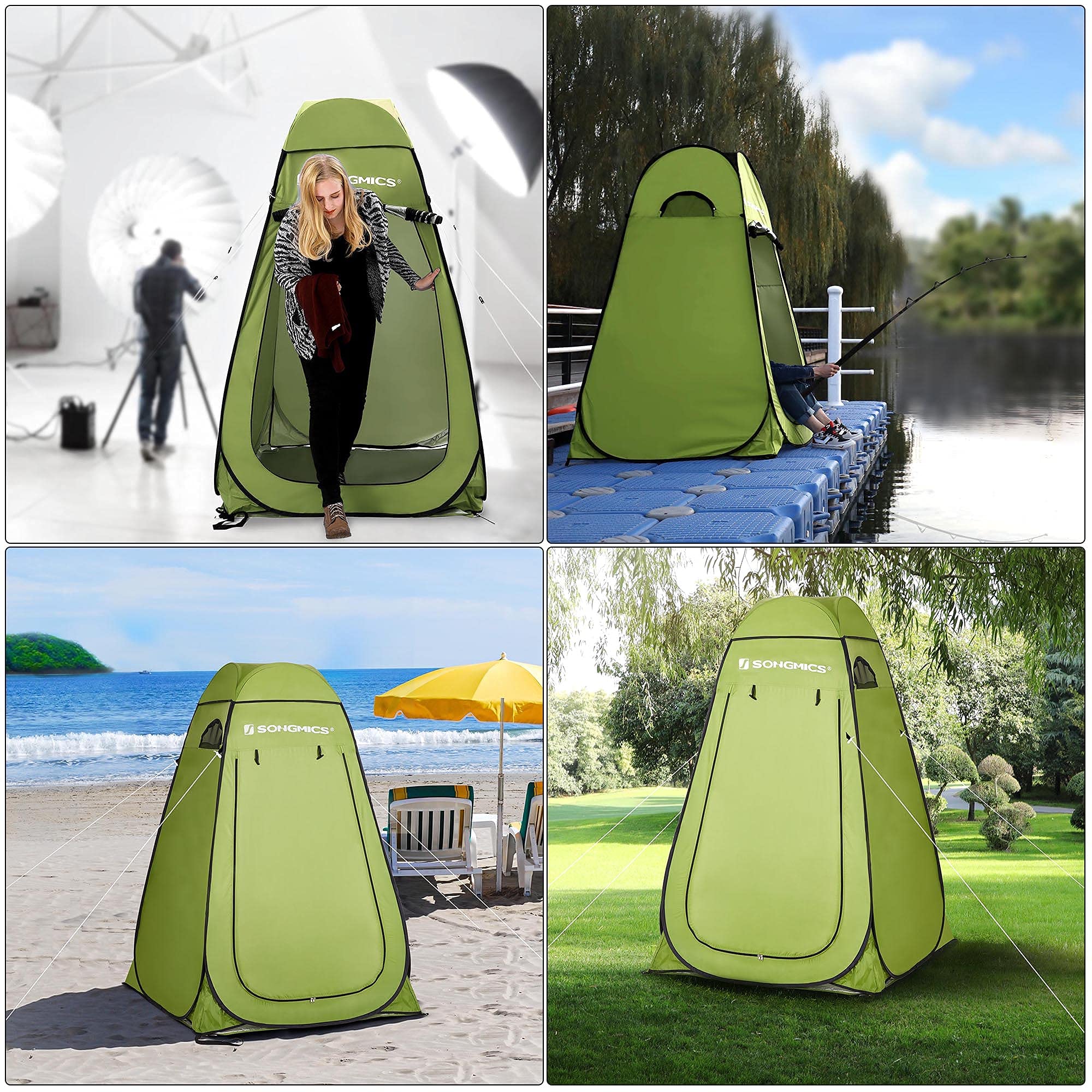 Songmics GPT001C01 tenda doccia campeggio verde 120x120x190 cm