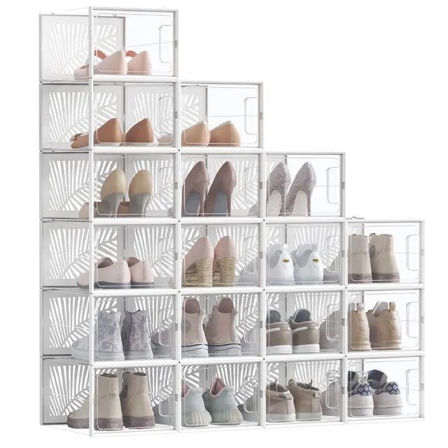 Songmics scatole scarpe trasparenti 18 pezzi fino al 46