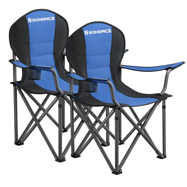Songmics sedia da campeggio pieghevole 250 kg con portabicchieri