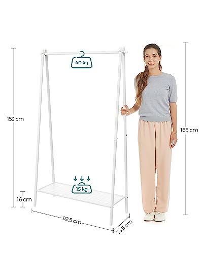 Songmics Stand Appendiabiti Acciaio con Ripiano 92,5 cm
