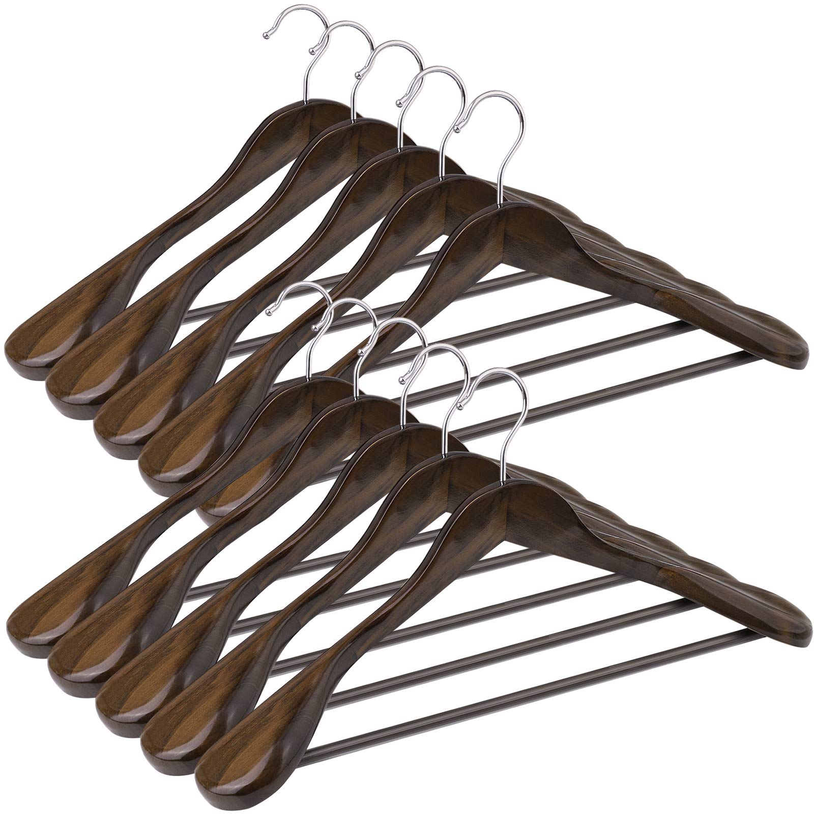 Songmics CRSH006V02 Grucce Legno Noce Scuro Set 10 Pezzi