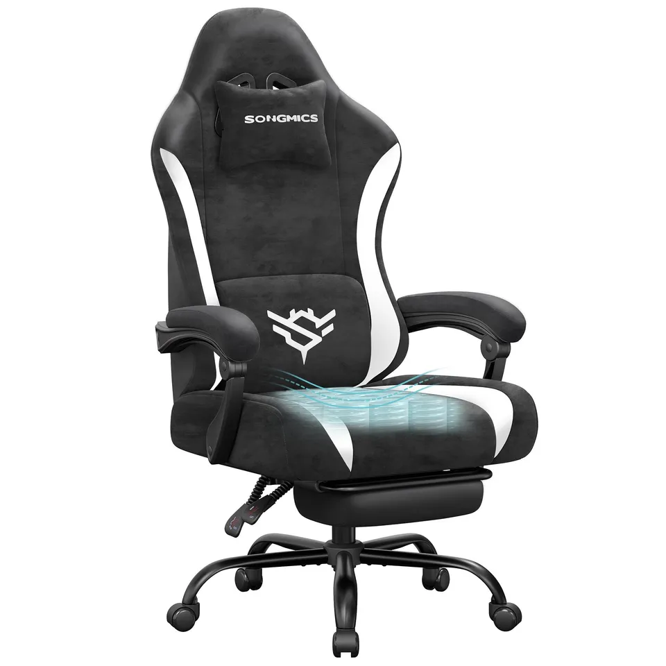 Songmics sedia gaming ergonomica con poggiapiedi