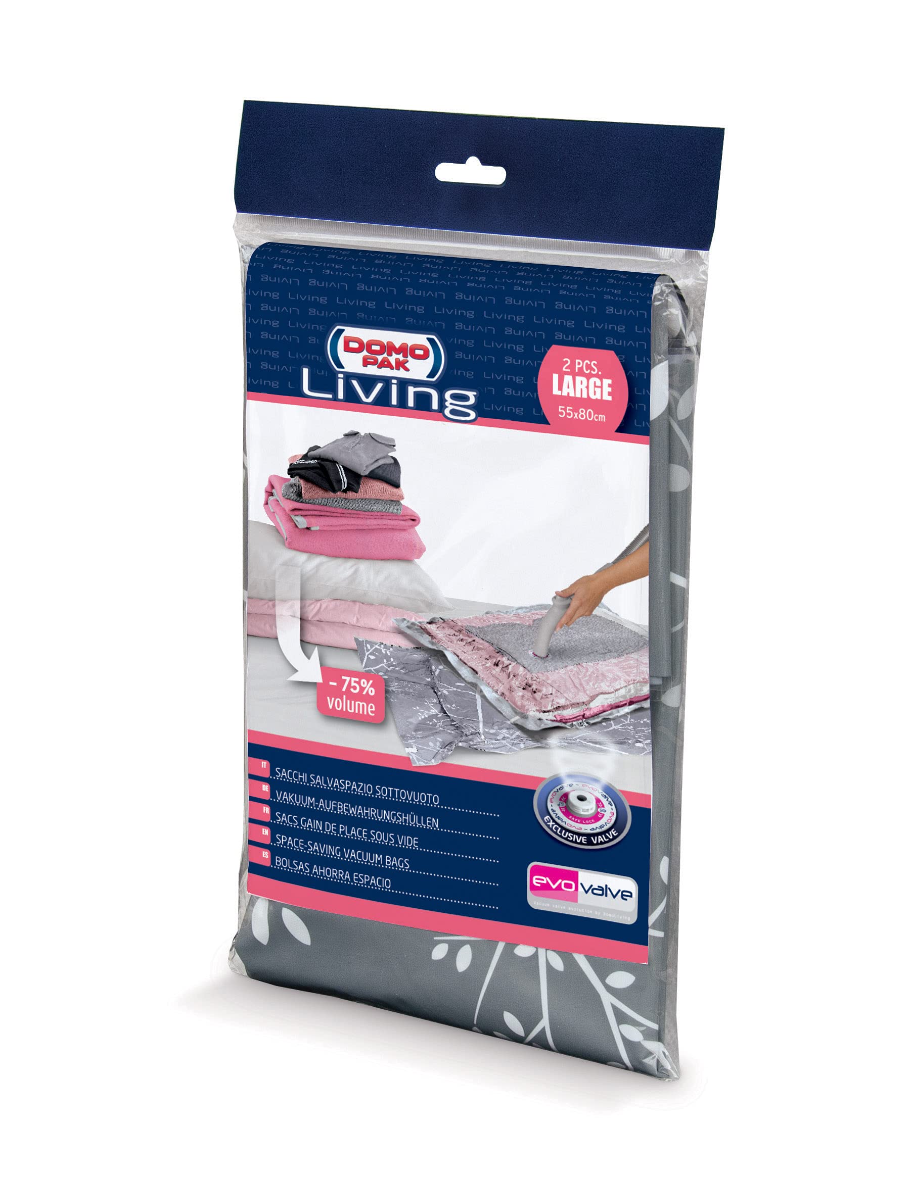 Domo Pak Living sacchi sottovuoto viaggio large 50x70 cm set 2 pezzi