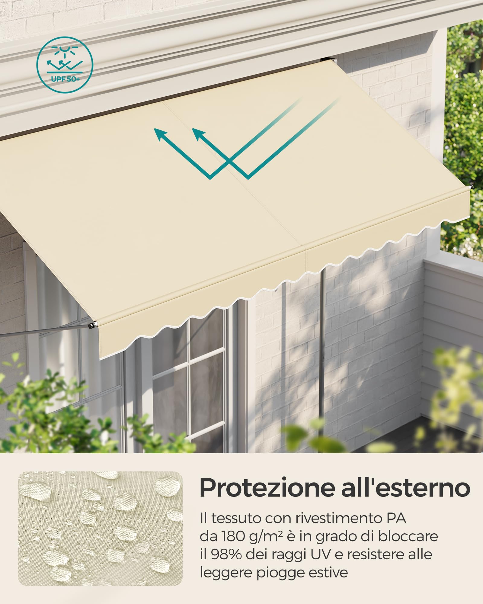 Songmics GSA302M01 Tenda Sole Avvolgibile 300x120 cm Beige