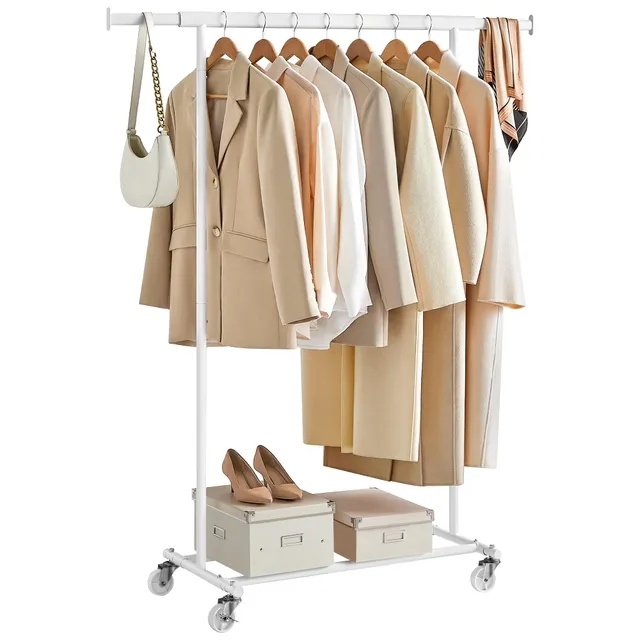Songmics HSR013W01 stand appendiabiti bianco con ruote 100 kg