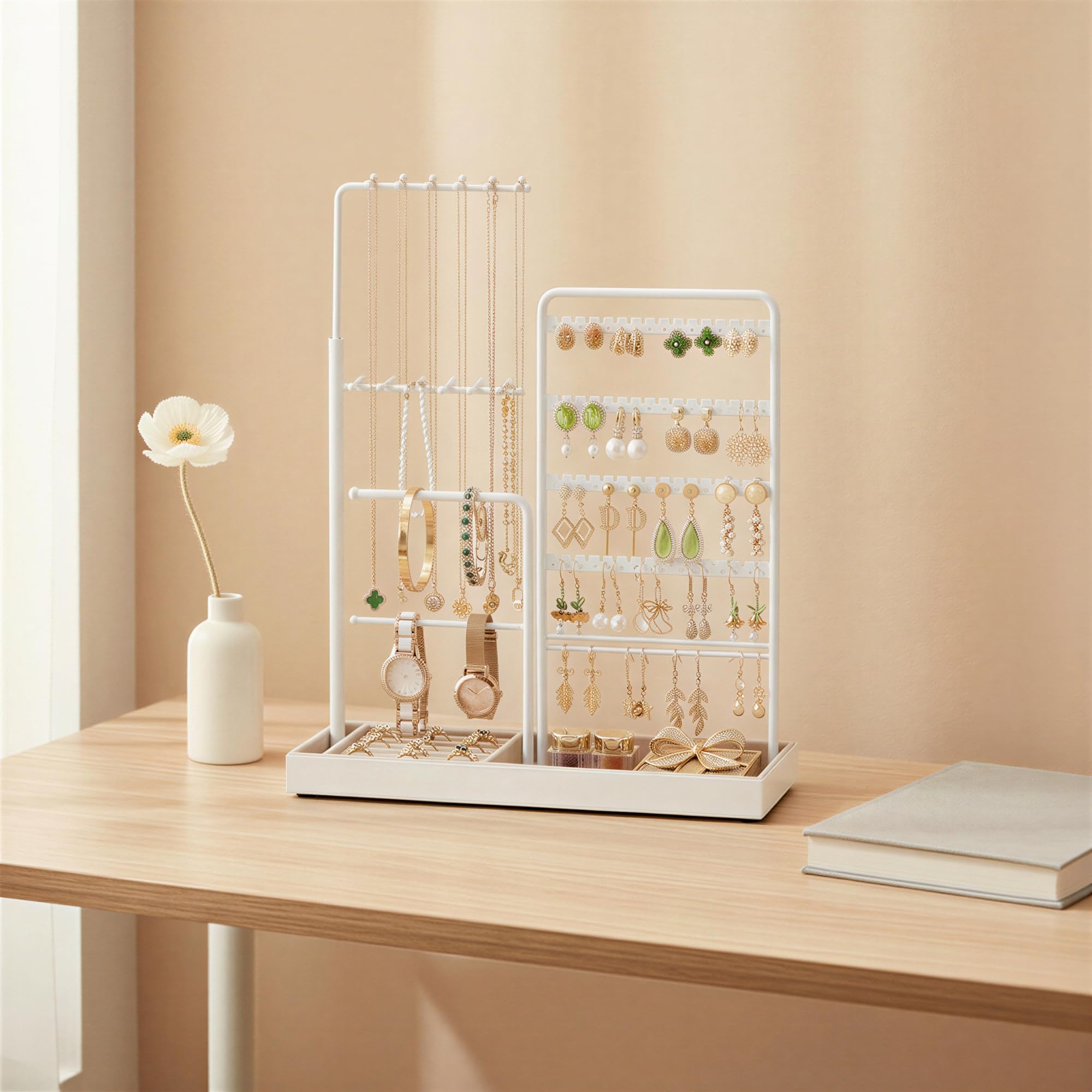 Songmics JJS026W01 portagioie bianco opaco regolabile