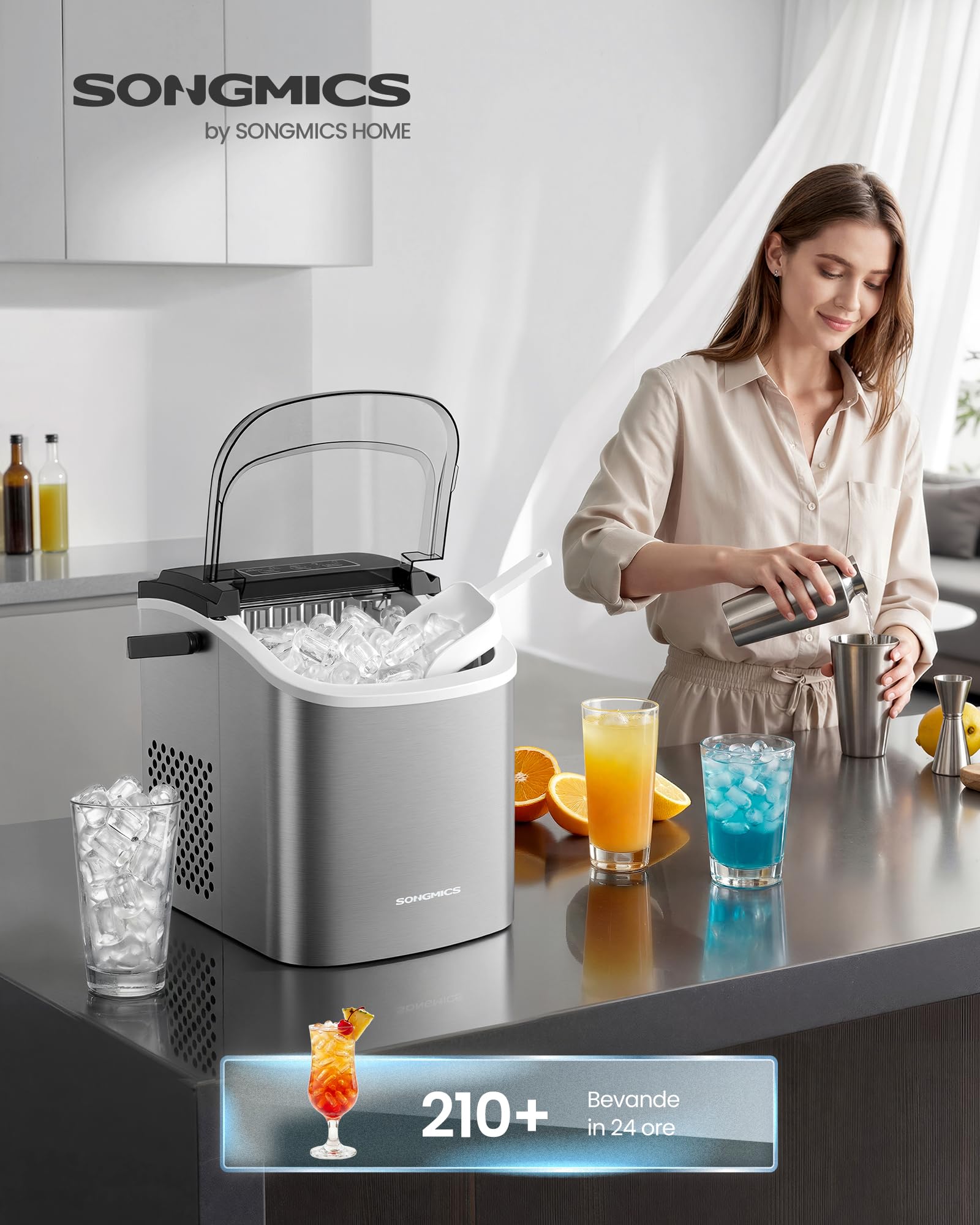 Songmics XZB001E1EU macchina del ghiaccio grigio portatile