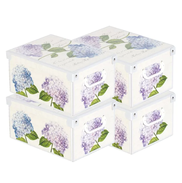 Lavatelli Ortensie Piccola Scatola Armadio 25x35 Set 4 Cartone