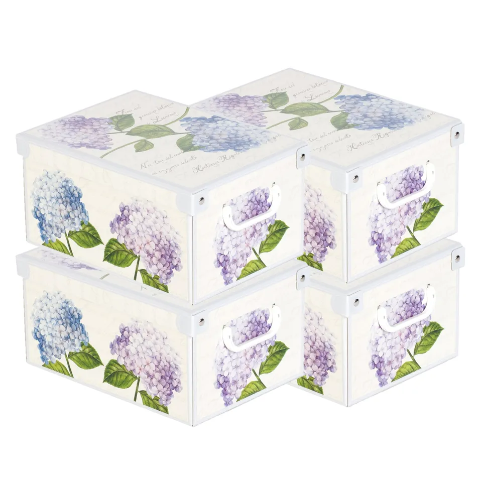 Lavatelli Ortensie Piccola Scatola Armadio 25x35 Set 4 Cartone