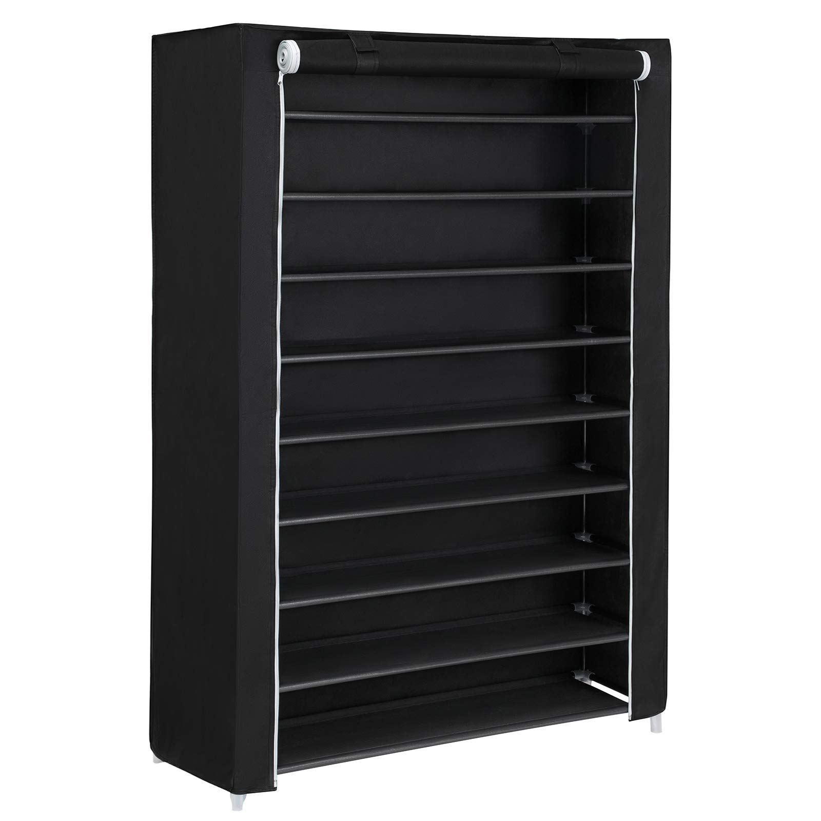 Songmics RXJ00H scarpiera 10 ripiani nera 162x100x28 cm