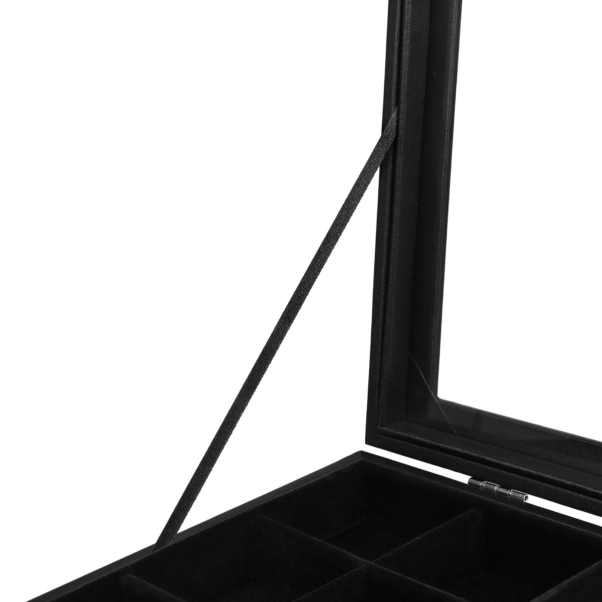 Songmics JDS303 Portagioie Nero 24 Scomparti con Vetro