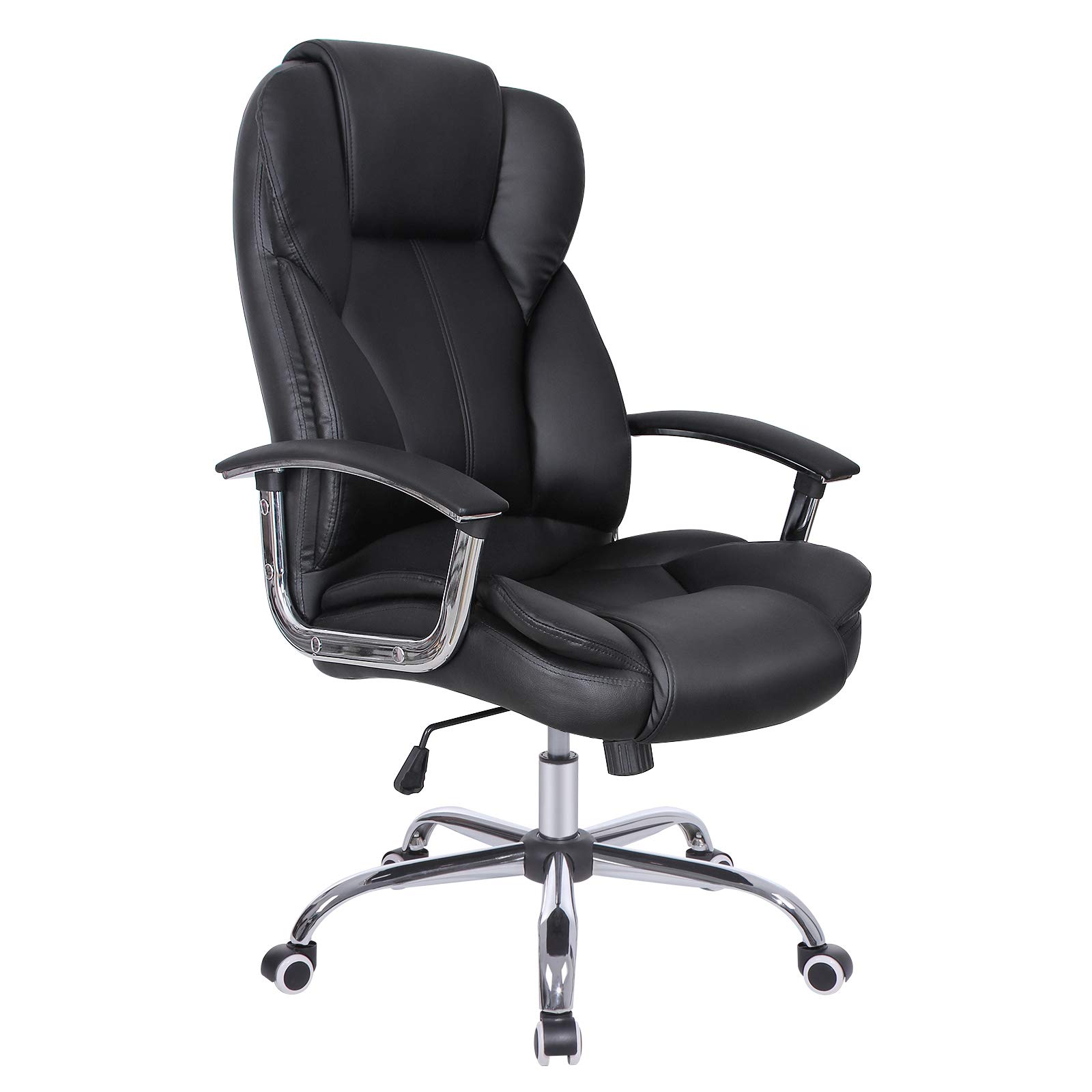 Songmics OBG57B Sedia Ufficio Ergonomica Nera Similpelle