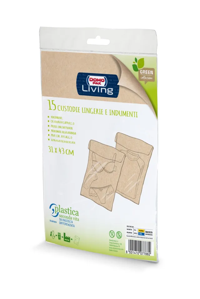 DOMO PAK Green Collection sacchetti lingerie 31x43 cm 15 pezzi