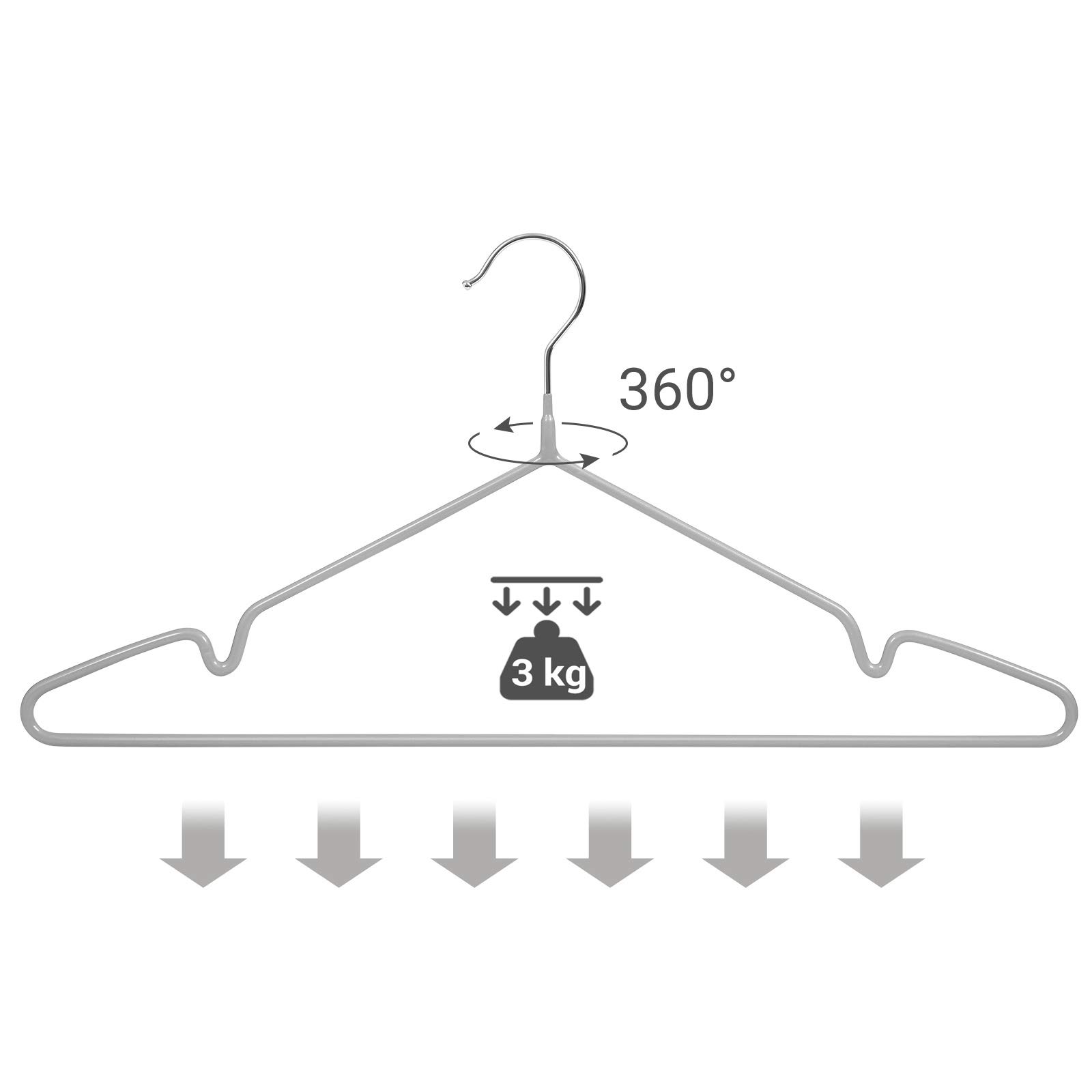 Songmics CRI33G20 grucce metallo 20 pezzi grigio antiscivolo