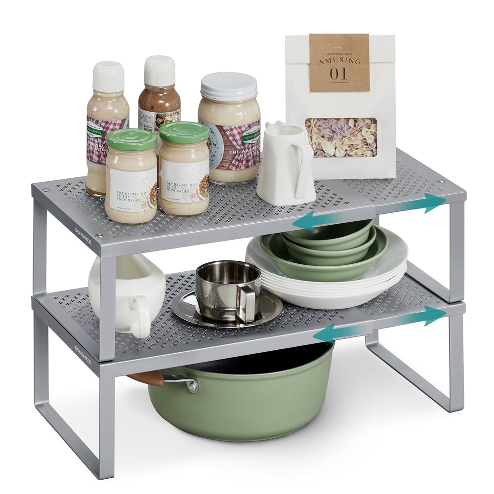 Songmics Mensole Cucina Espandibili Metallo Set 2 Pezzi