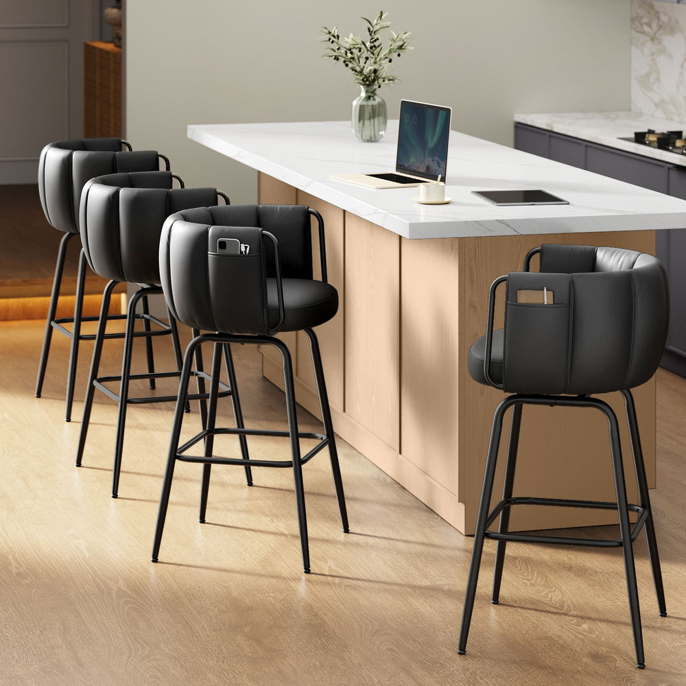 Songmics Home sgabelli bar girevoli 360° set 4 nero