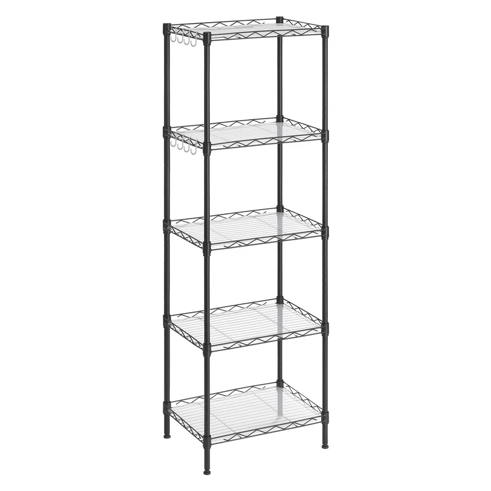 Songmics LGR115B01 scaffale cucina nero 5 ripiani