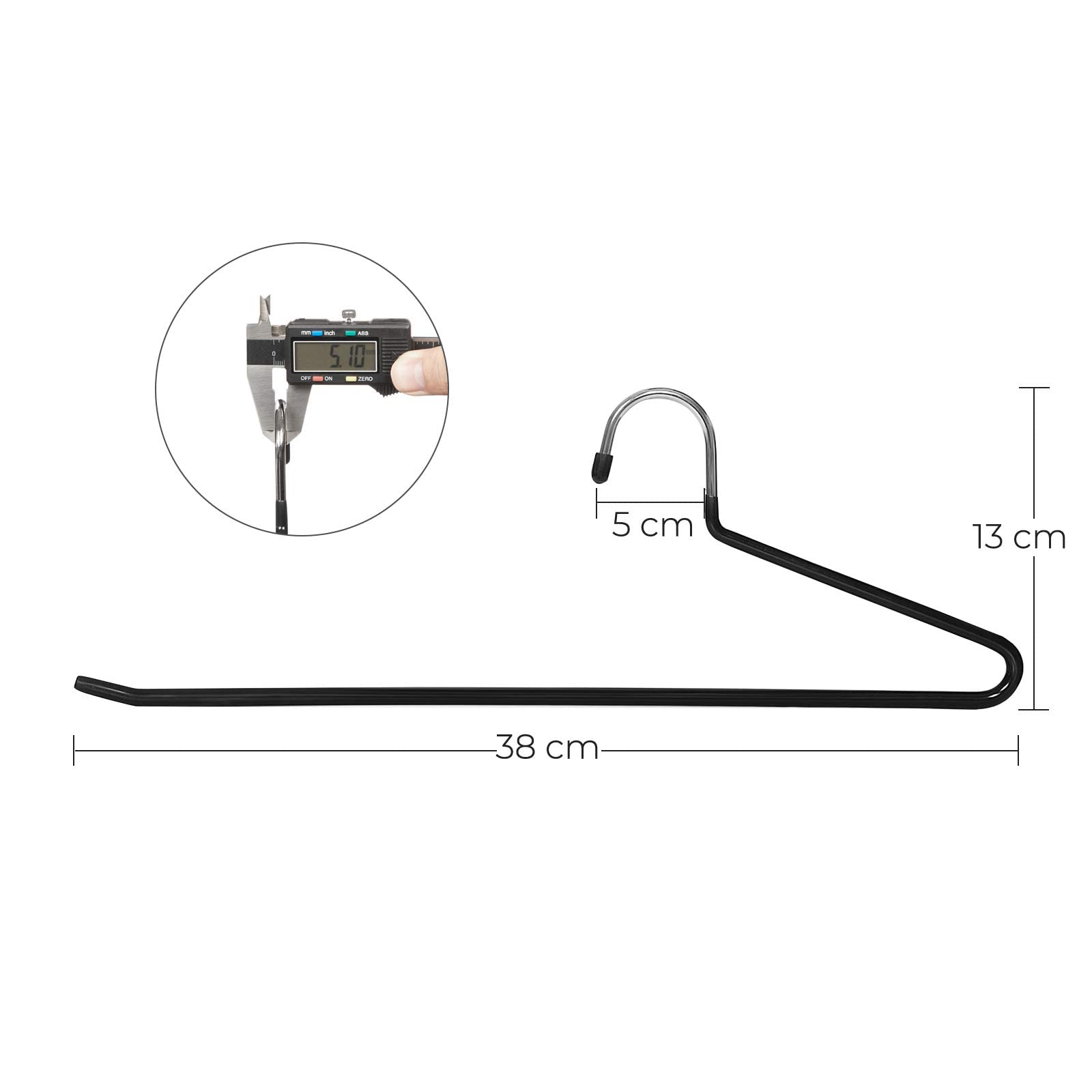 Songmics CRI004-20 Grucce Pantaloni Nere 20 Pezzi Antiscivolo