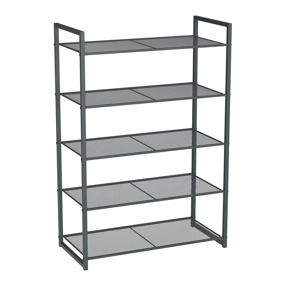 Songmics LMR85GC Scarpiera 5 Ripiani Grigia Impilabile